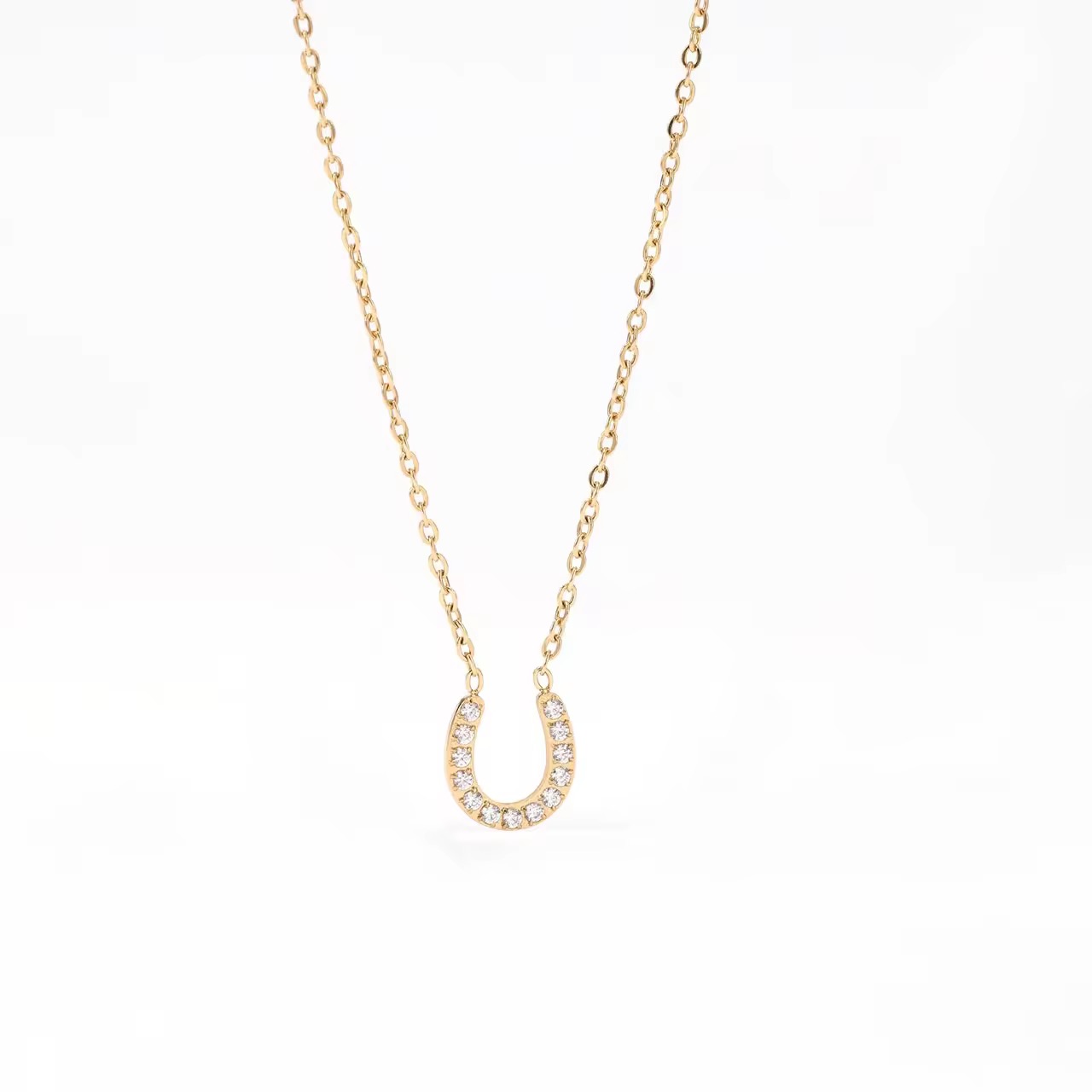 Horse Shoe With Zircon Gold